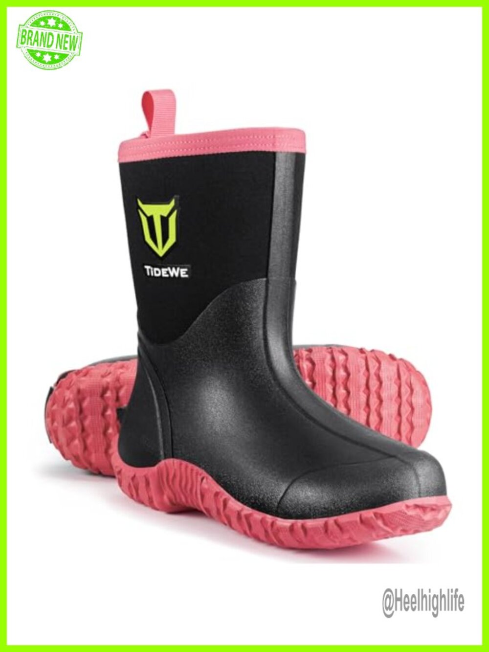 TIDEWE Rubber Boots Waterproof Hunting Work Boots
